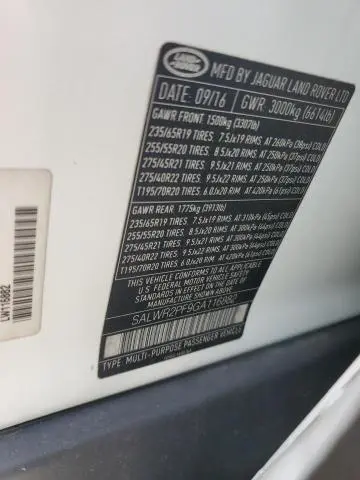 2016 LAND ROVER RANGE ROVER SPORT HSE  