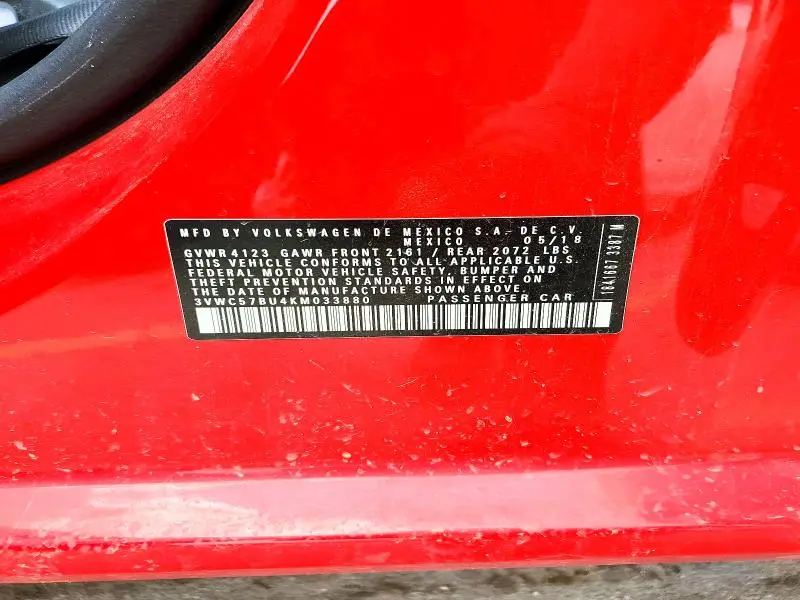 2019 VOLKSWAGEN JETTA S  