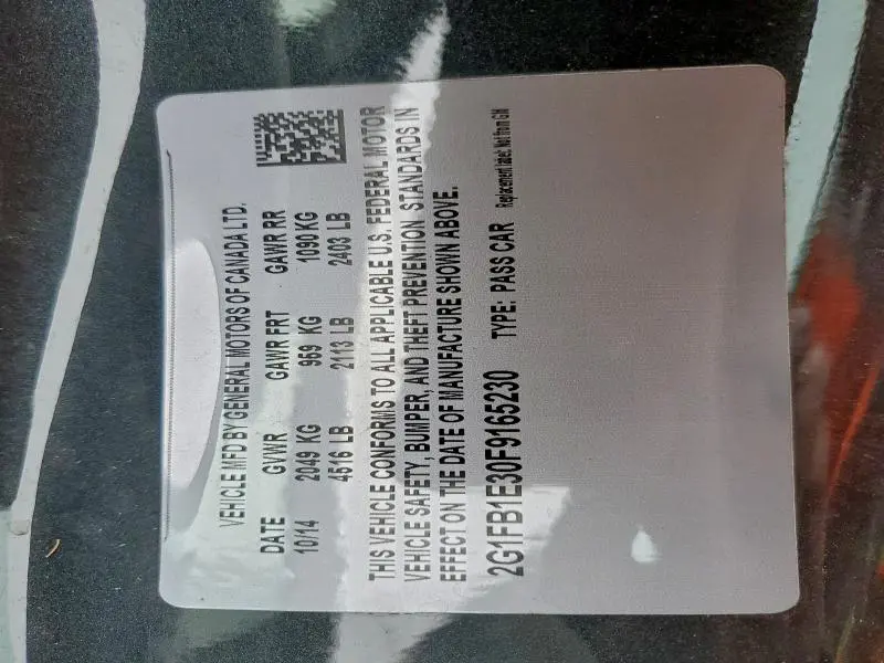 2015 CHEVROLET CAMARO LS  