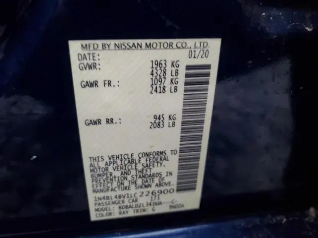 2020 NISSAN ALTIMA S  