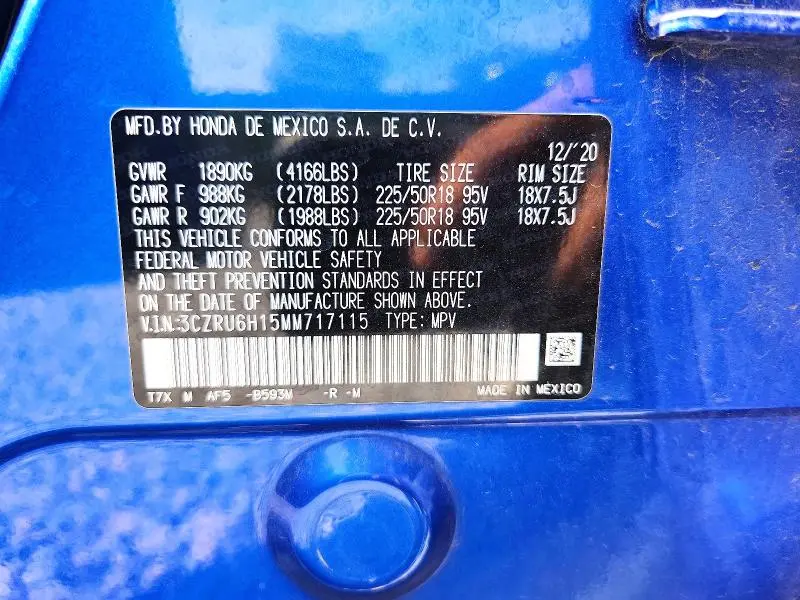 2021 HONDA HR-V SPORT  