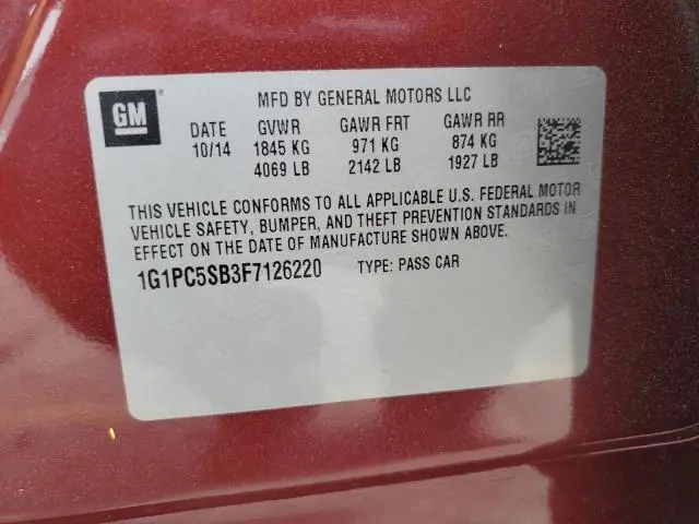 2015 CHEVROLET CRUZE LT  