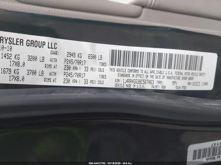 2011 JEEP GRAND CHEROKEE LAREDO