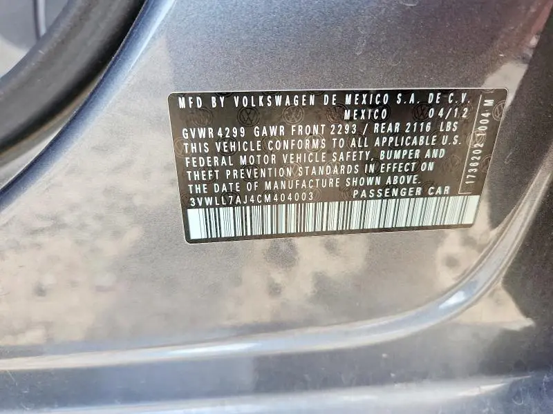 2012 VOLKSWAGEN JETTA TDI  