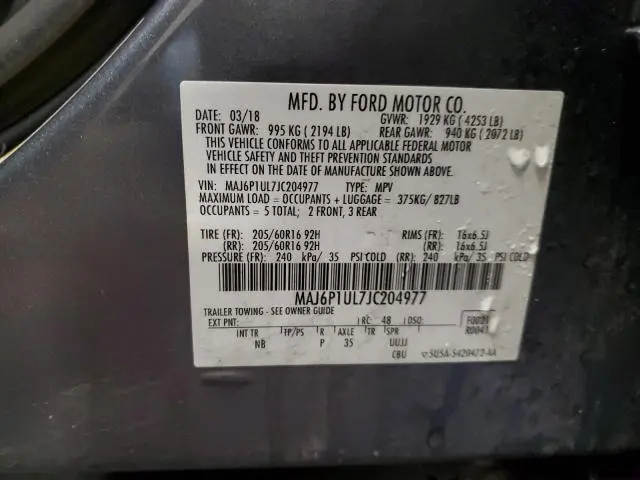 2018 FORD ECOSPORT SE  