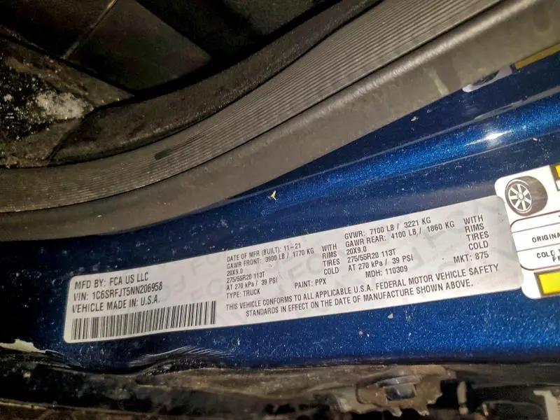 2022 RAM 1500 LARAMIE  