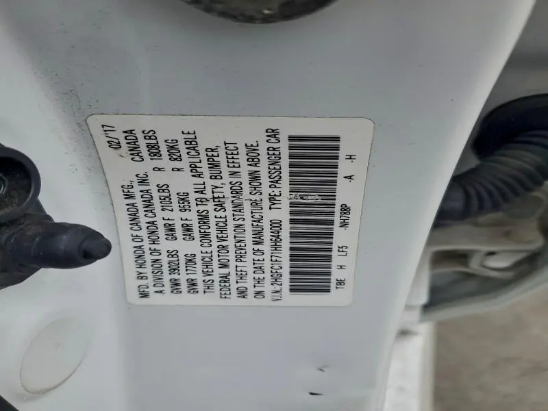 2017 HONDA CIVIC EXL  