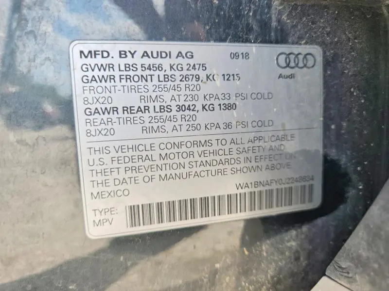 2018 AUDI Q5 PREMIUM PLUS  