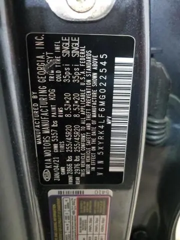 2021 KIA SORENTO SX  