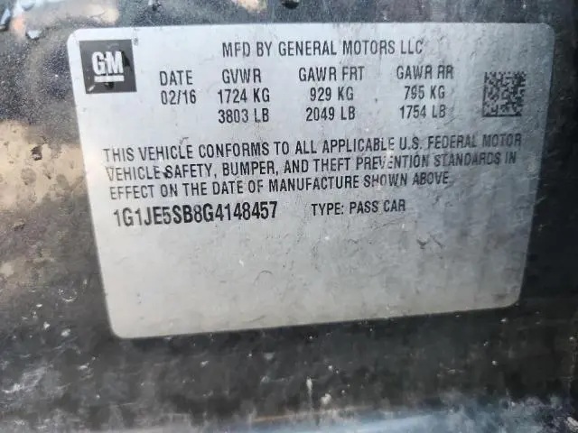 2016 CHEVROLET SONIC LTZ