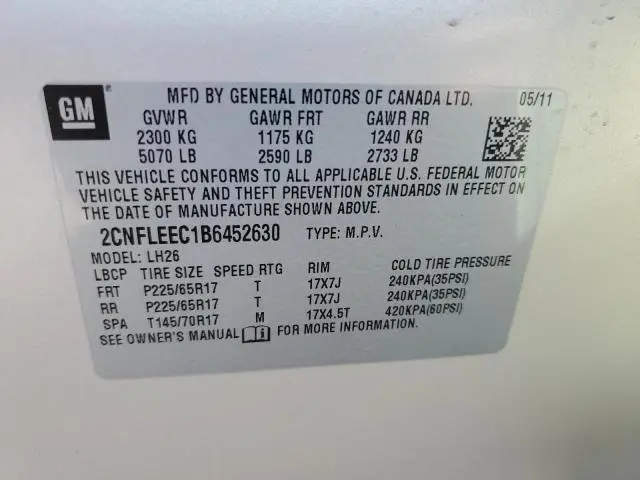 2011 CHEVROLET EQUINOX LT  