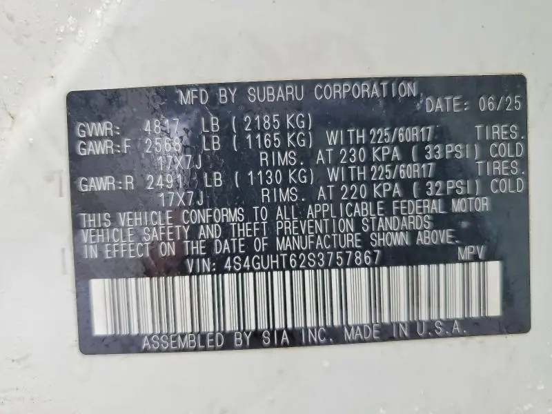 2025 SUBARU CROSSTREK WILDERNESS  