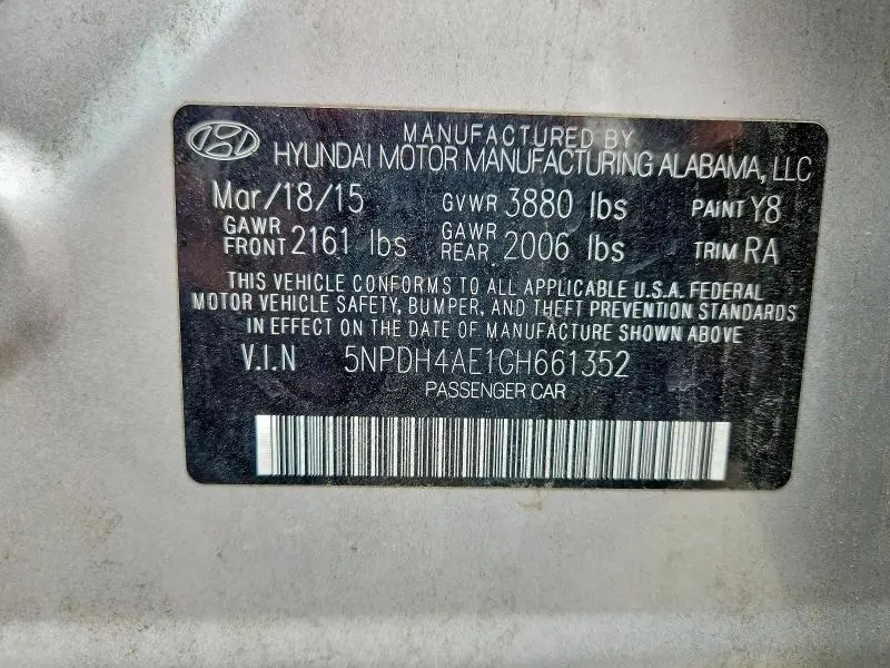 2016 HYUNDAI ELANTRA SE  