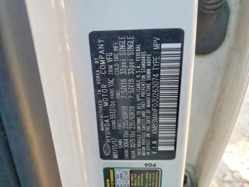 2018 HYUNDAI SANTA FE SE  