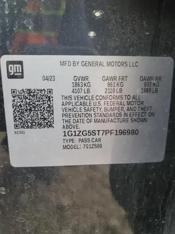 2023 CHEVROLET MALIBU RS