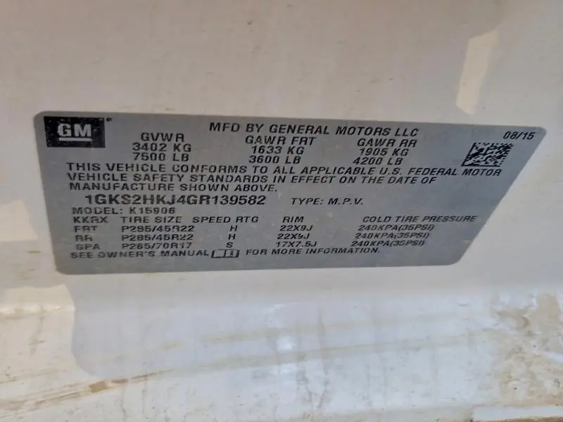 2016 GMC YUKON XL DENALI  