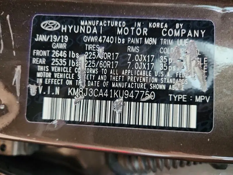 2019 HYUNDAI TUCSON VALUE  