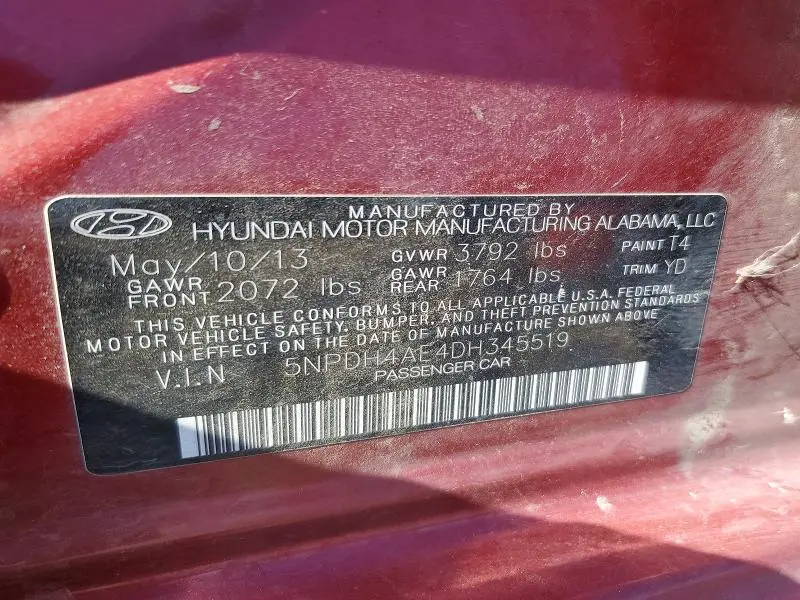 2013 HYUNDAI ELANTRA GLS  