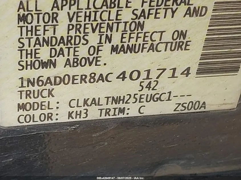 2010 NISSAN FRONTIER SE
