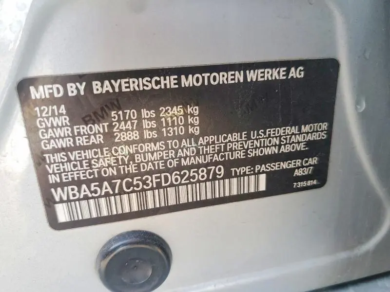 2015 BMW 528 XI  