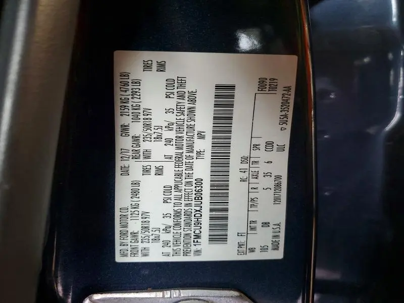 2018 FORD ESCAPE SEL  