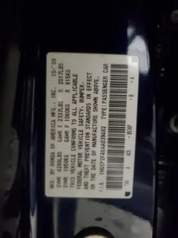 2010 HONDA ACCORD LXP