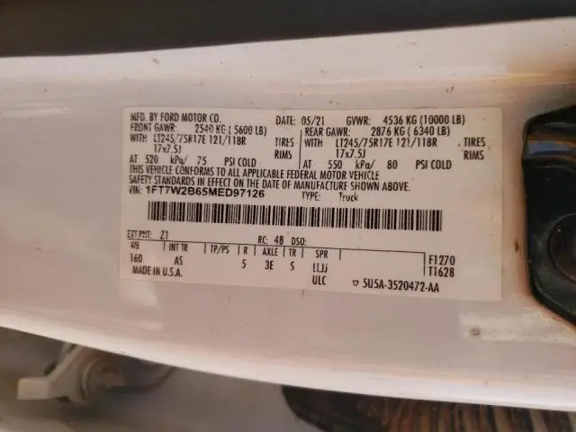2021 FORD F250 SUPER DUTY  