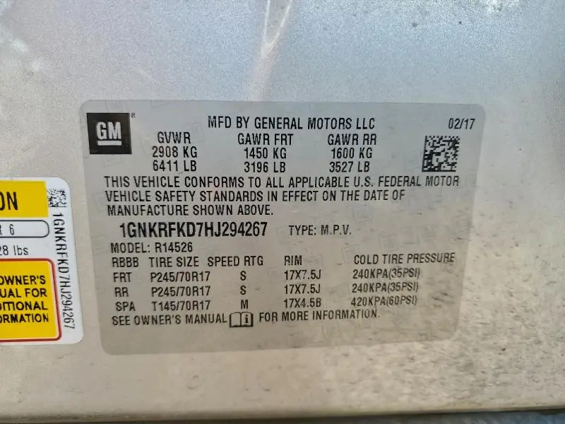 2017 CHEVROLET TRAVERSE LS  