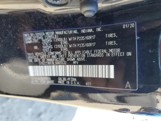 2020 TOYOTA SIENNA L  