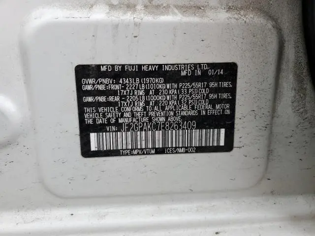 2014 SUBARU XV CROSSTREK 2.0 LIMITED  