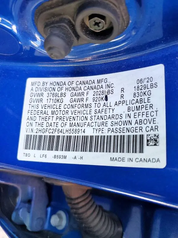 2020 HONDA CIVIC LX  