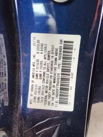 2015 HONDA ACCORD EX  