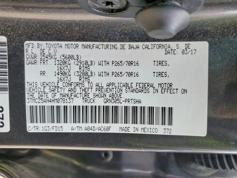 2017 TOYOTA TACOMA TRD OFF-ROAD  