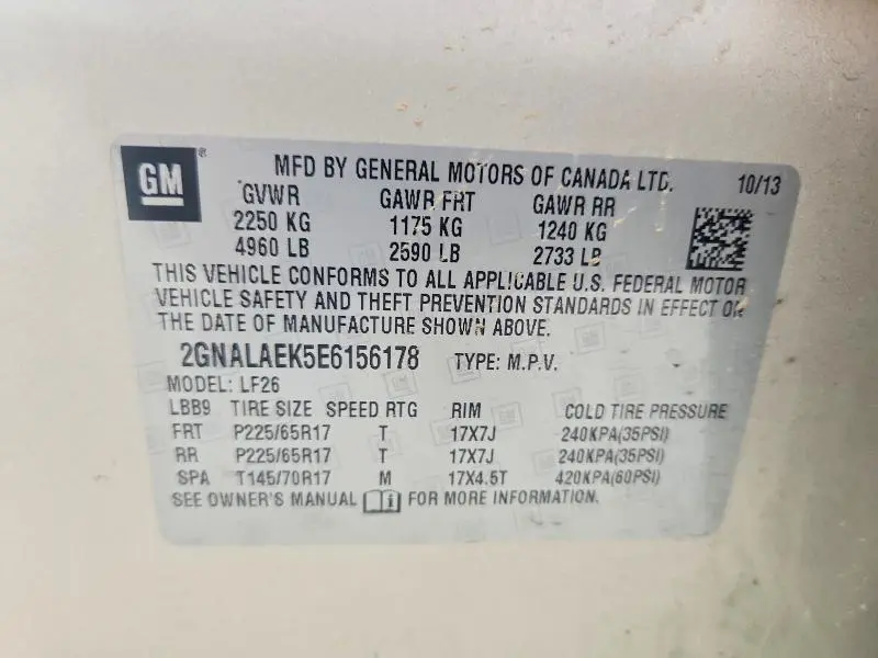 2014 CHEVROLET EQUINOX LS  