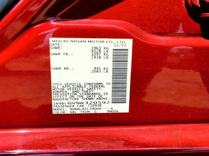 2022 NISSAN ALTIMA SV  
