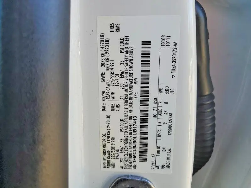 2020 FORD ESCAPE TITANIUM  