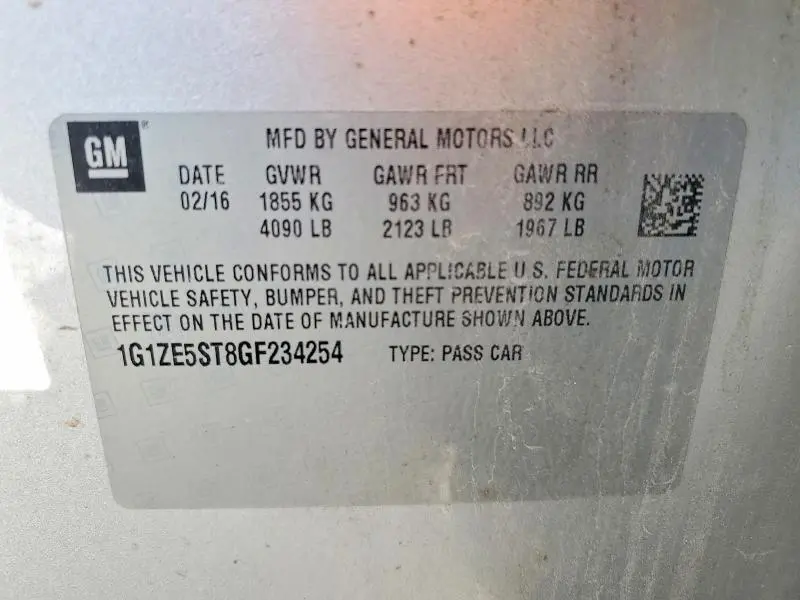 2016 CHEVROLET MALIBU LT  