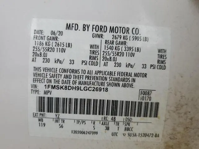 2020 FORD EXPLORER XLT  