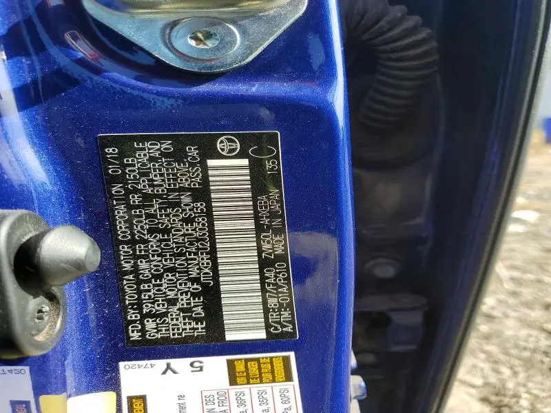 2018 TOYOTA PRIUS TWO  