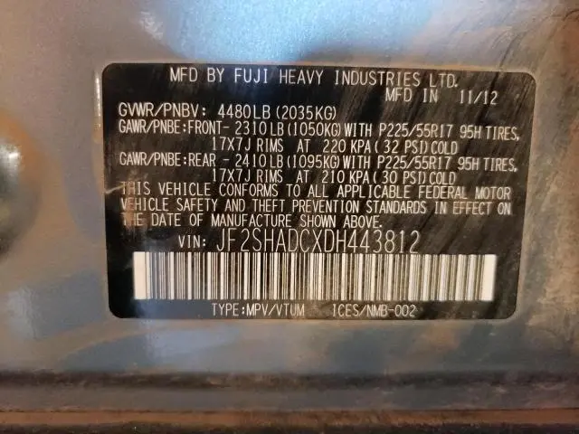 2013 SUBARU FORESTER 2.5X PREMIUM  