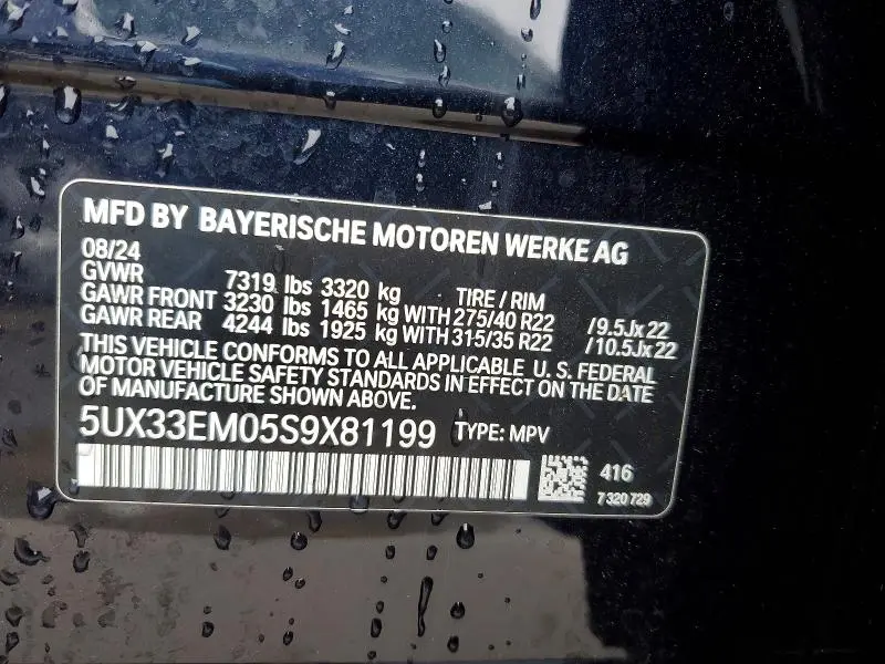 2025 BMW X7 M60I  
