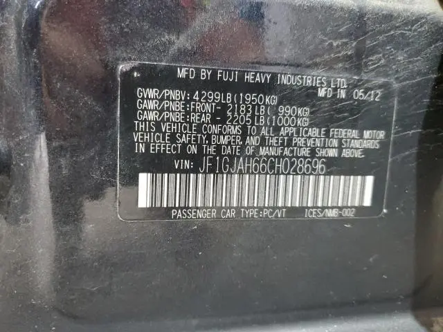 2012 SUBARU IMPREZA LIMITED  