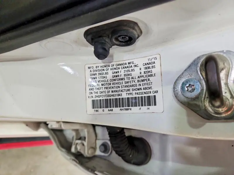 2016 HONDA CIVIC EX  
