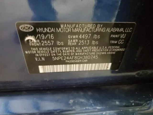 2016 HYUNDAI SONATA SE  