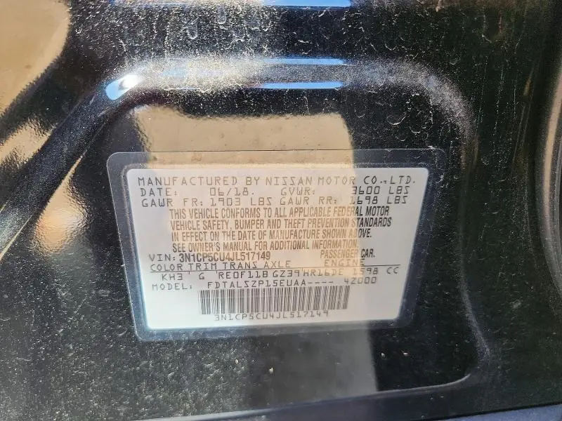 2018 NISSAN KICKS SV  