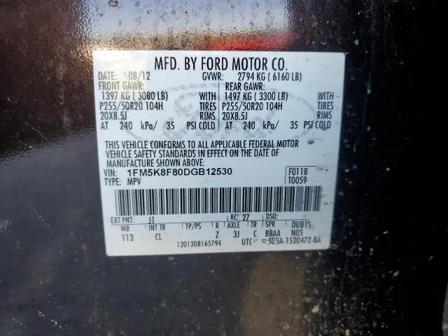 2013 FORD EXPLORER LIMITED  