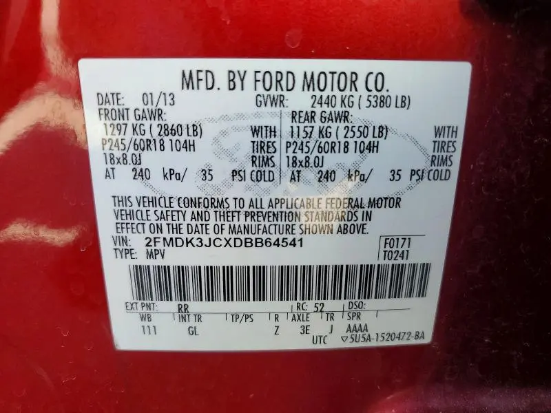 2013 FORD EDGE SEL  