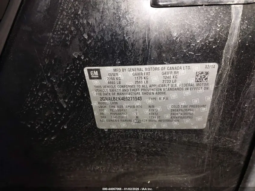 2014 CHEVROLET EQUINOX 1LT