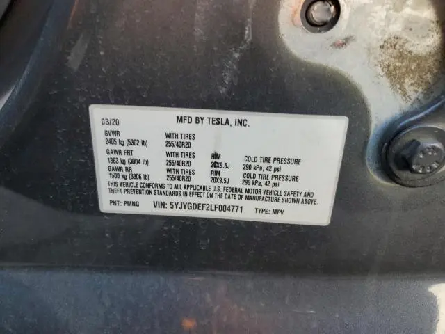 2020 TESLA MODEL Y   