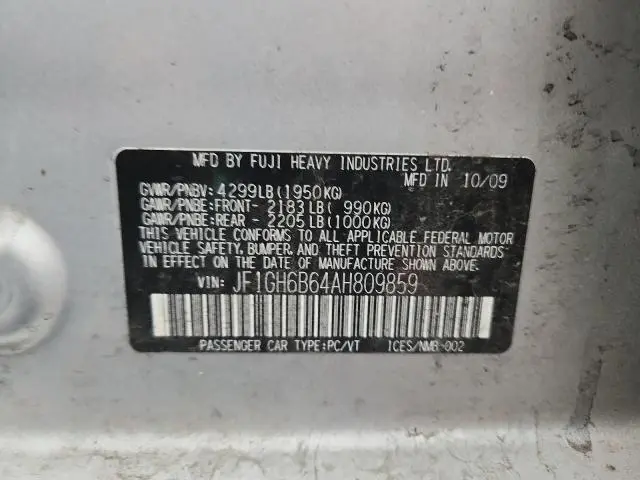 2010 SUBARU IMPREZA 2.5I PREMIUM  